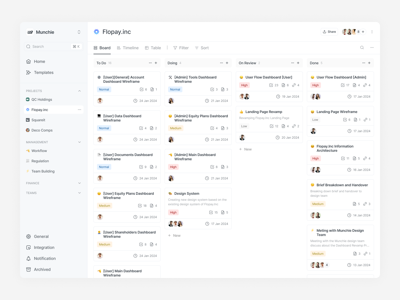 Promie - Project Management Dashboard 💻 app clean dashboard design design minimal project project app project management project management dashboard team management to do trello ui ux