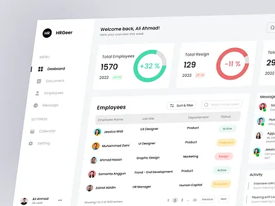 HRGeer Dashboard dashboard design landingpage ui ux website