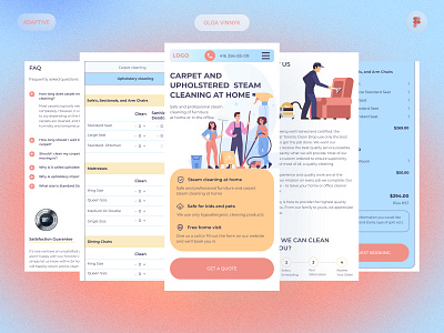 Landing page - mobile adaptive adaptivedesign cleaning company landing page mobileadaptive responsive ui uxui uxui design web design