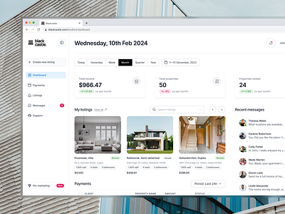 Blackcastle - Landlord's Dashboard creativecoding dashboarddesign digitalart propertymanagement realestatedesign saasdesign techinnovation uidesign uxdesign webdesign