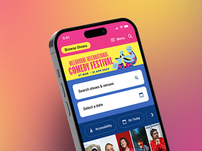 Melbourne International Comedy Festival digital mobile ui