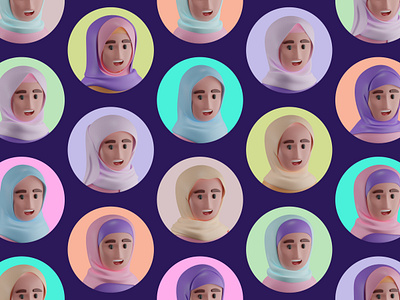 3D Hijab Avatar 3d 3d avatar arabian avatar beauty cheerful fashion female headscarf hijab hijab day islam moslem muslim person pretty stylish woman women world hijab day