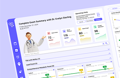 Patient Health Dashboard - Physical Exam Summary dailyui dashboard data visualization healthcare hospital patient ui ux website