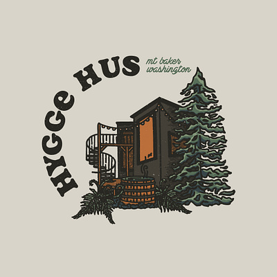 Hygge Hus airbnb branding cabin cabin stay cozy design illustration logo oregon organic pacific northwest pnw typography washington