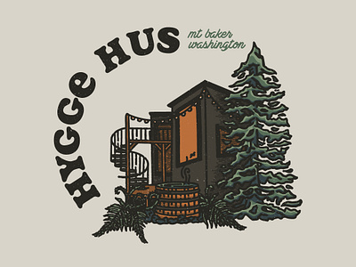 Hygge Hus airbnb branding cabin cabin stay cozy design illustration logo oregon organic pacific northwest pnw typography washington