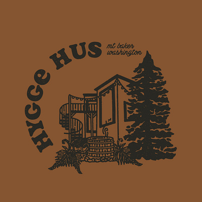 Hygge Hus airbnb branding cabin design graphic design illustration logo pacific northwest pnw