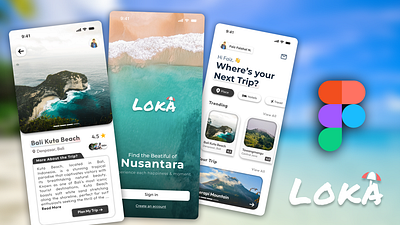 Travel App UI Design - Loka design figma figma ui design idn boarding school mobile app ui design mobile ui nusantara travel travel app design travel app ui travel app ui design travel app ui inspiration ui ui concept ui desig ui design