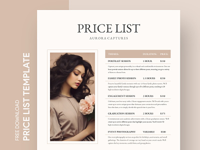 Beginner Photography Price List Free Google Docs Template business docs free google docs templates free template free template google docs google google docs list photo price list photographer photographer price photographer price list photography photography price list price price list pricelist rate tariff template