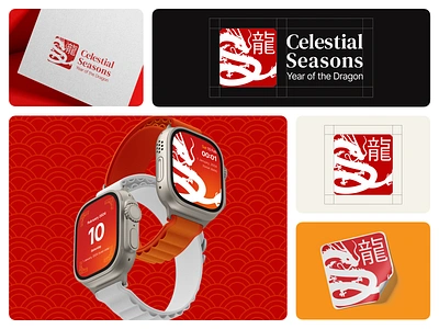 Celestial Seasons: Brand Identity ❤️‍🔥 brand identity branding chinese clean dashboard design dragon graphic design icons illustration landing page logo mockup orely smartwatch sticker supergraphic ui webapp webdesign