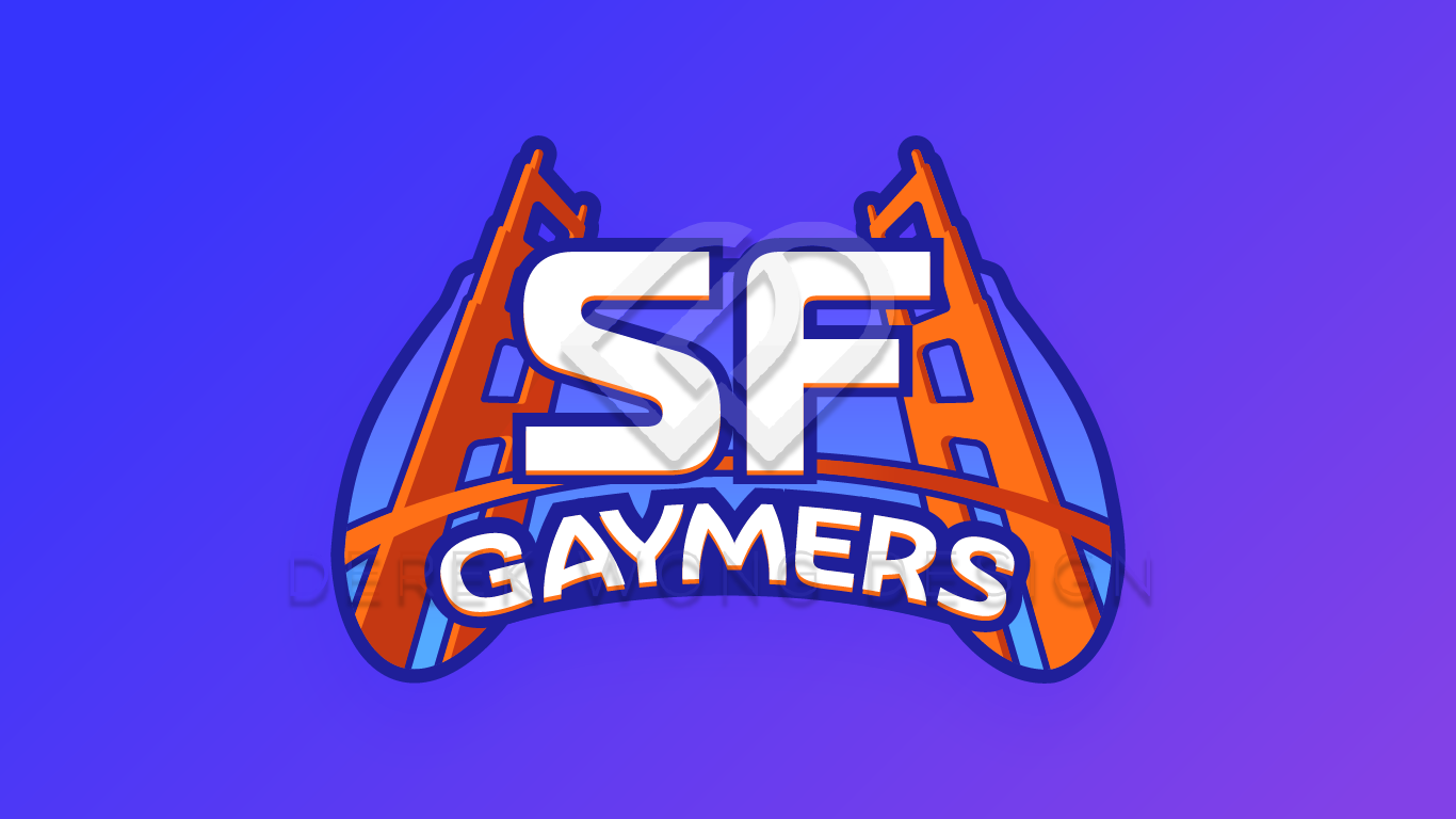 SF Gaymers Logo gaymer gaymers golden gate bridge logo san francisco sf video games