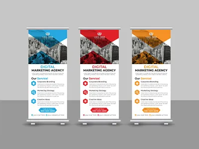 Corporate Business Marketing Roll Up Banner Design advertisement banner branding business corporate creative design display graphic design marketing modern pop up banner presentation print template pull up banner retractable banner roll up roll up banner stationery x banner