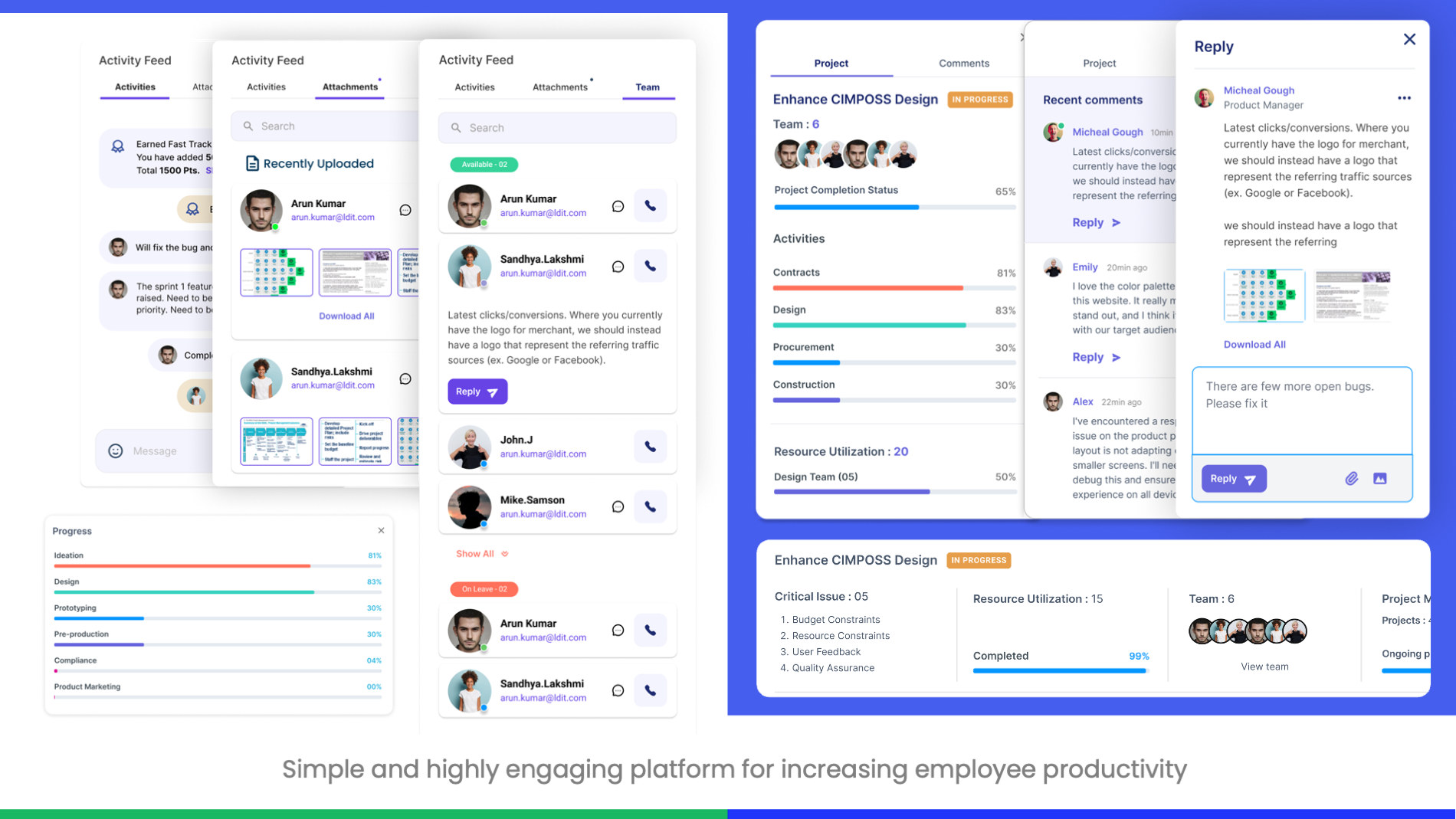 Simple and highly engaging platform for employee productivity design system platform ui ux design web app ui