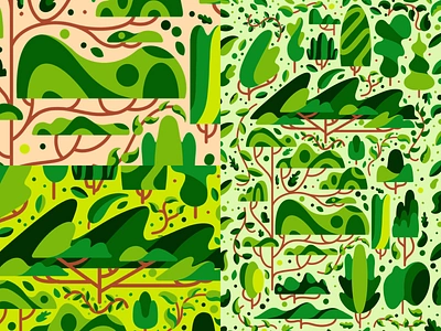 Trees Galore bark branch branches collection design drawing green grow illustration landscape leaf leaves pattern procreate series style texture tree trees whimsical