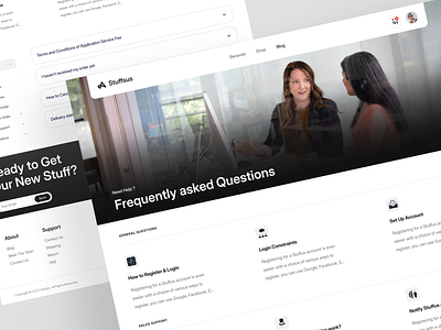 Stuffsus - FAQ customer service design e commerce ecommerce engagement faq landing page online shop page shop ui ux web web design website design