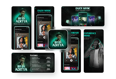 Music Ads Banner promotion design banner design freelance music playstore ui ux