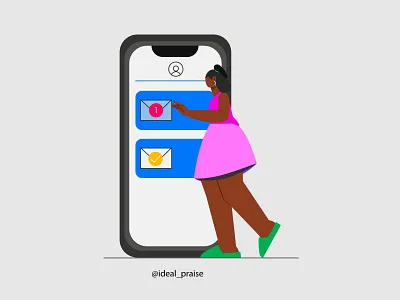 Email alert 2d art blogpost branding character design email female fintech flatcharacter girl google googlemail graphic design illustration mail ui vector