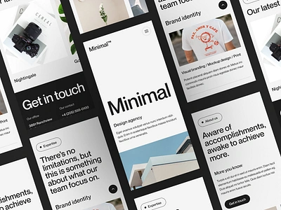 Minimal - Design Agency Responsive Page Website agency branding company design homepage landing page minimalist mobile website product responsive responsive layout responsive website studio typography ui ux web web design website website design