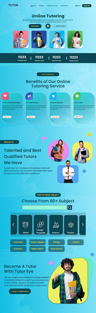 online tutoring website design graphic design ui website