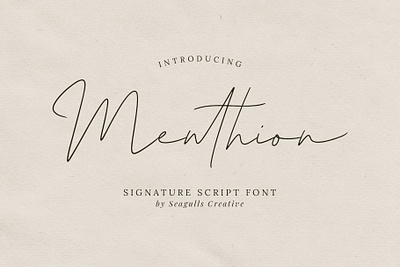Menthion Font font handwritten handwritten font lettering script script font signature signature script stylish signature