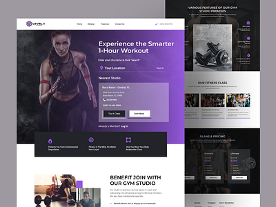 Level-5 (Fitness) fitness gym health health and wellness personal trainer trainer training ui uiux web design website workout workout routine yoga yoga studio