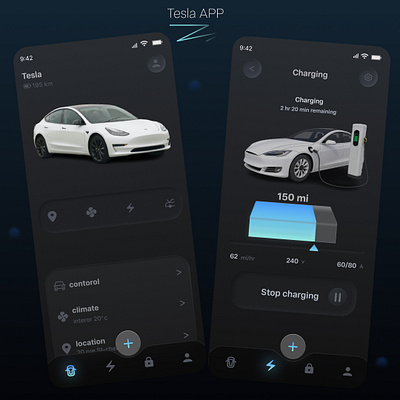 Tesla APP app app tesla ui ux