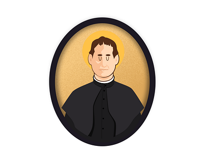 St. John Bosco bosco catholic flat flat illustration illustration john portrait saint saint john bosco st john bosco traditional