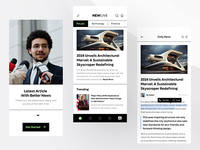 News App app design artcles article breaking news clean daily news design latest news app live news minimal news news app news application news reading app newsfeed sports news trending trending news ui ux