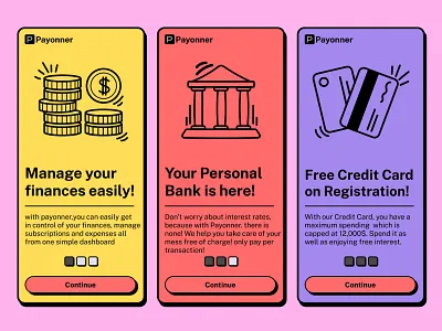Neu brutalism Fintech Onboarding app 2024 app banking brutalism finance fintech flat minimal mobile neu neu brutalism trend ui