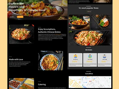Indian Restaurant Menu ui ux website