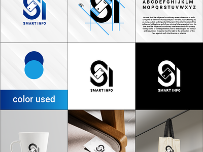 Smart info logo blue design douz gradient logo mobile modern phone si simple smartphone tech technology typography