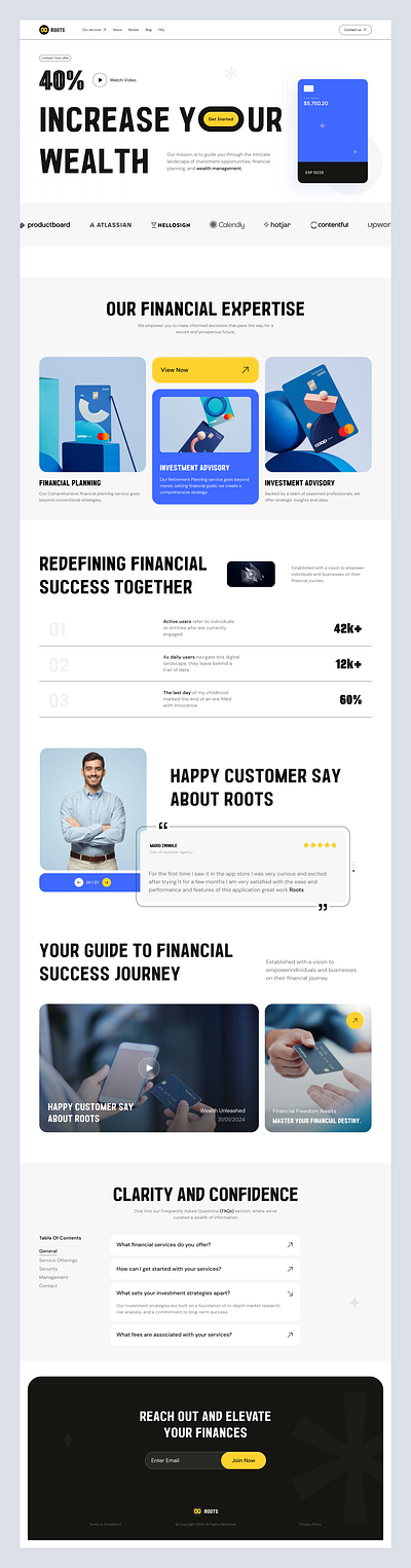 Investment opportunities - Landing Page banking banking website card credit card finance finance landing page finance website financial fintech fintech landing page investment money saas ui ui design user interface website