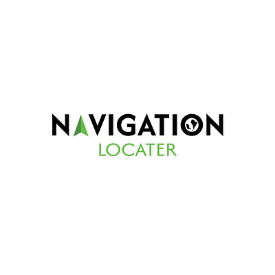 Navigation Locator - text based logo design modern logo text based logo