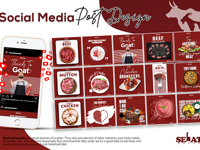 Social Media Post Design (Meat Company) branding contentmarketing design designer digitalmarketing digitalmarketingagency graphic design illustration instagrammarketing instagramstories marketing marketingstrategy onlinemarketing socialmediamanagement socialmediamarketing socialmediapost