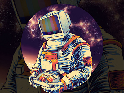 Lost Memory anatomy animation astronout broken character design cover album darkart galaxy graphic design illustration logo motion graphics no signal space stars television tshirt design unique vintage vrctor