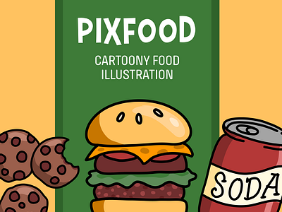 Pixfood - Cartoony Food Illustration by Pixside affinity designer cartoon colorful creative studio digital agency food fun graphic design illustration