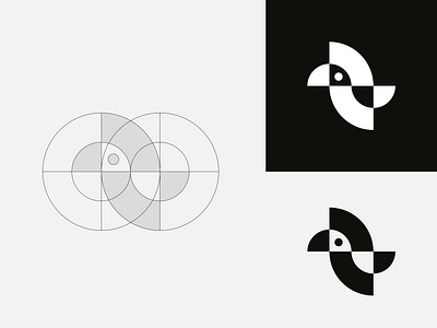 Geometrical bird. Final version bird brand branding design elegant geometrical geometry graphic design grid illustration logo logotype mark minimalism minimalistic modern sign