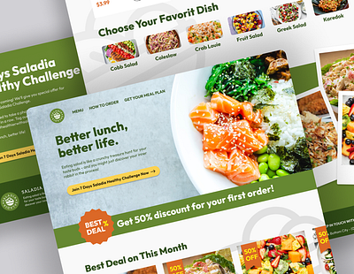 Saladia - Food Landing Page Design by Pixside branding creative studio design digital agency food landing page ui design uiux user interface web design