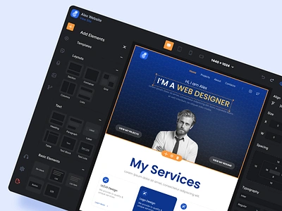 No Code Website Builder agency builder codeless development colorpicker control css figma interface low code platform no code no code builder page builder responsive template saas product tool uiux uxui visual builder web build website customization