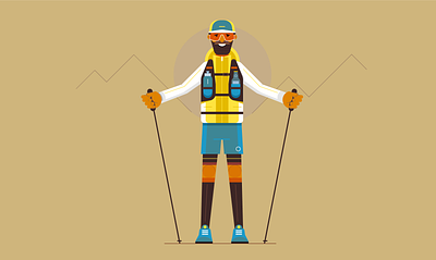 Ultra marathon runner characters design illustration people retro style styletest vector