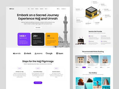 Hajj & Umrah Website - Quwa v2 2024 guide hajj hajj and umrah website islamic islamic platform islamic website landing page mosque package product design tour travel ui design uiux design umrah visual design web web design website design