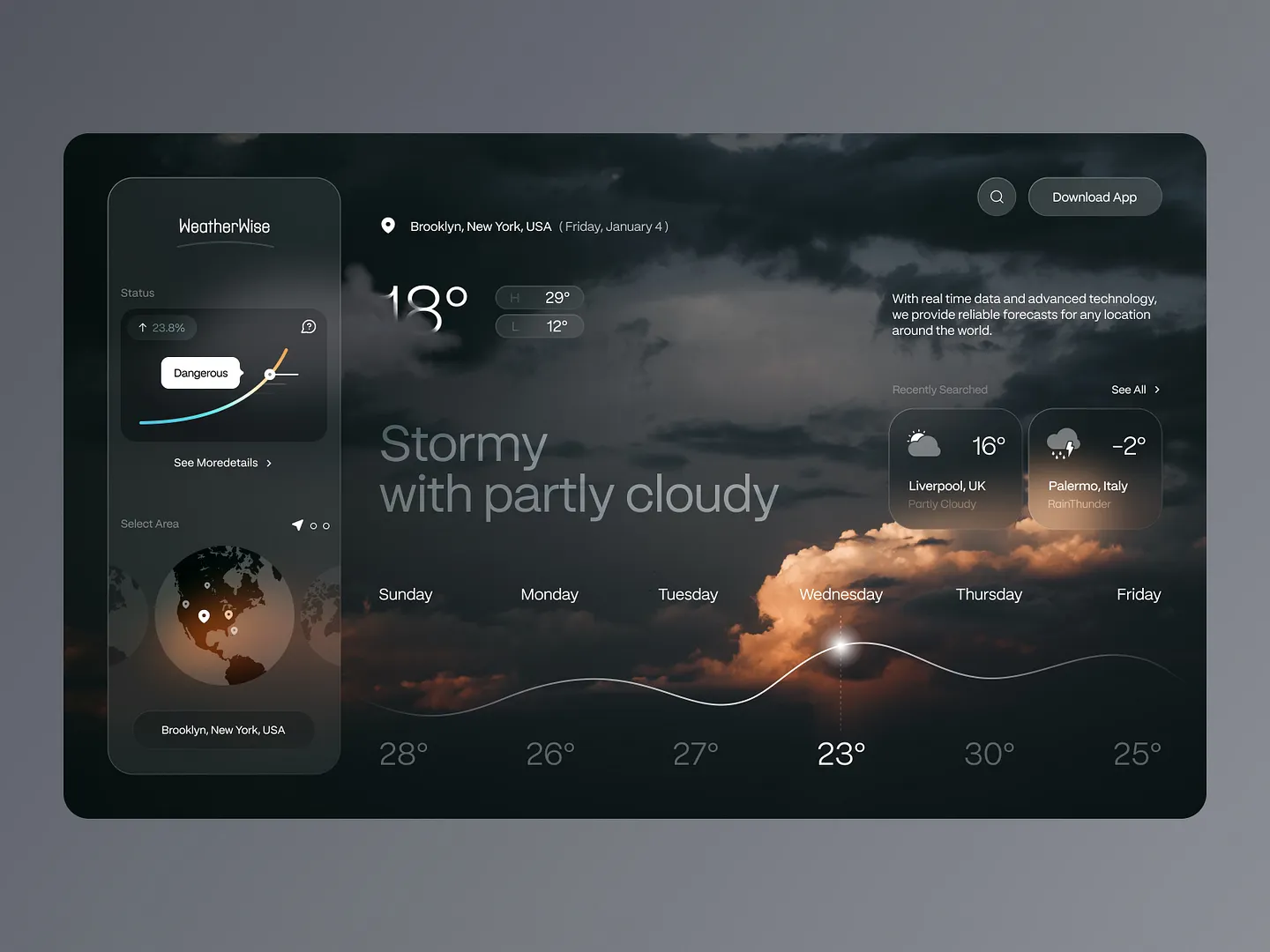 Sleek Weather Website Design for Accurate Forecasting