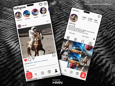 Instagram Concept design by HMN app interface mobile remake ui ui design ux web web design web developer web page