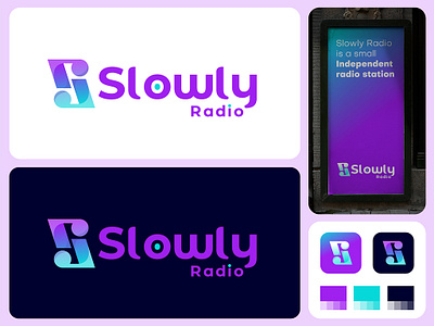 Slowly Radio Brand Identity 3d branding design graphic design illustration logo mockup ui ux vector