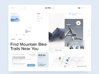 Website for a mountain tourism website animation bicecle bicycle bike design digital mountains tourism ui web website