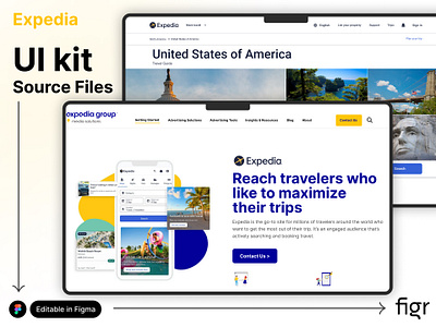 Make Expedia UI your own booking flow booking.com branding design editable expedia figma free kit landing page template travel travel leisure travelling website ui ui kit ui ux web design website website design