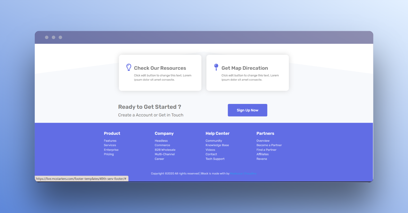 Free 49th Serv Elementor Footer branding elementor elementor footer elementor template footer mc design mc footer mc starter mc template template ui ux web design