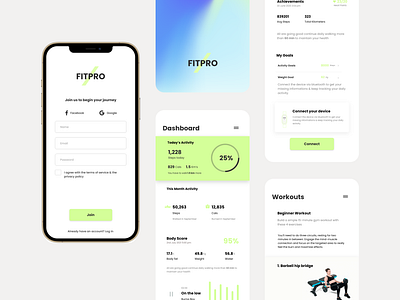 FITPRO - Health & Fitness App fitness mobile app ui ux