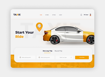 Taxie 2 Ride Booking Web App ui