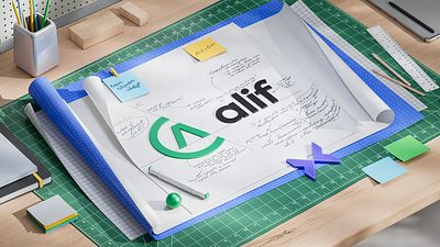 Alif 3d branding logo motion graphics