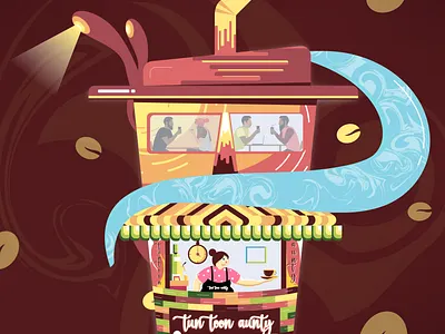 Tun Toon Aunty Coffeeshop Illustration _concept character design coffee coffeelove coffeemug coffeeshop colors concept design dribbble illustration inspiration love mug tealove tuntoonaunty vector
